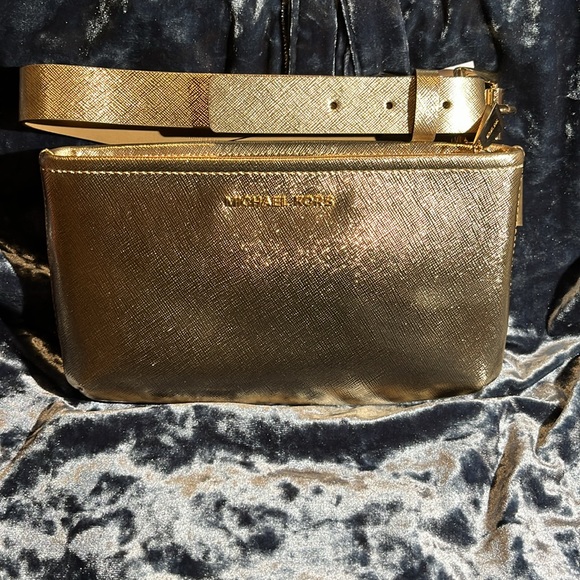 NWT NIB MICHAEL KORS ADJUSTABLE BELT BAG GOLD - Picture 3 of 8